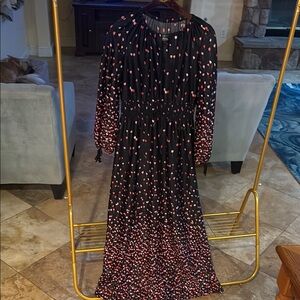 70s heart tulips 💐 Long Sleeve Bishop Gown for Wedding Guest